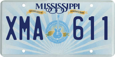 MS license plate XMA611