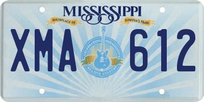 MS license plate XMA612