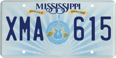 MS license plate XMA615