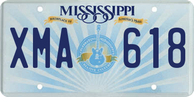 MS license plate XMA618