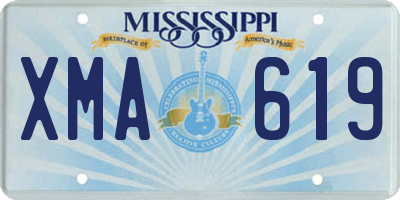 MS license plate XMA619