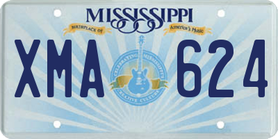 MS license plate XMA624