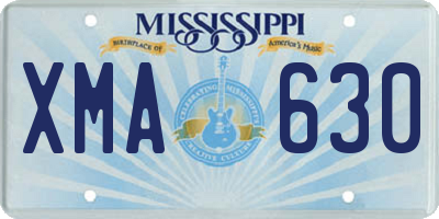 MS license plate XMA630