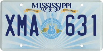 MS license plate XMA631