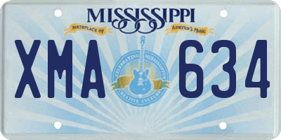 MS license plate XMA634