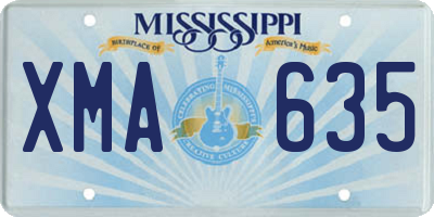 MS license plate XMA635