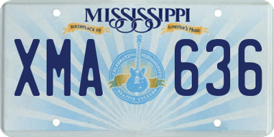 MS license plate XMA636