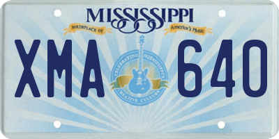 MS license plate XMA640