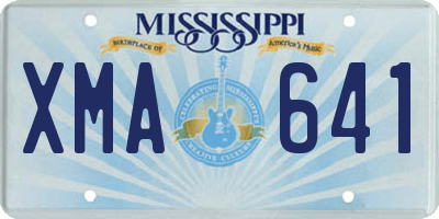 MS license plate XMA641