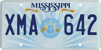 MS license plate XMA642