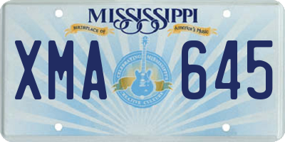 MS license plate XMA645