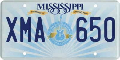 MS license plate XMA650