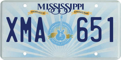 MS license plate XMA651