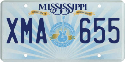 MS license plate XMA655
