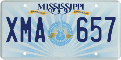 MS license plate XMA657