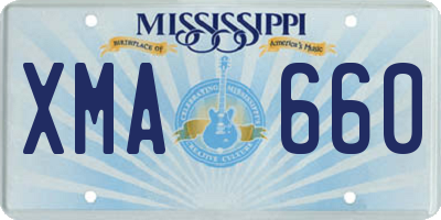 MS license plate XMA660