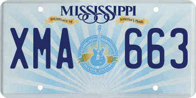 MS license plate XMA663