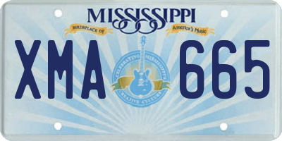 MS license plate XMA665