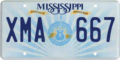 MS license plate XMA667