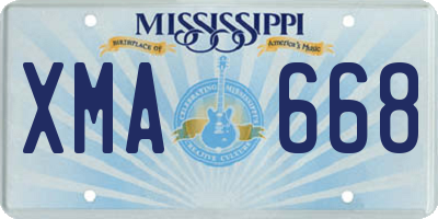 MS license plate XMA668