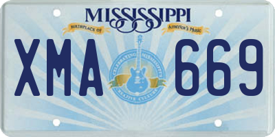 MS license plate XMA669