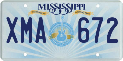 MS license plate XMA672