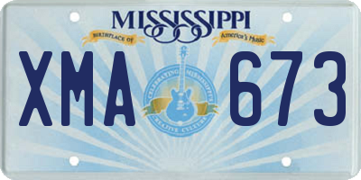 MS license plate XMA673