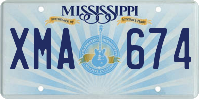 MS license plate XMA674