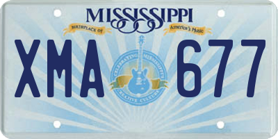 MS license plate XMA677