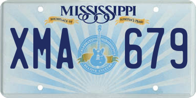 MS license plate XMA679