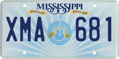 MS license plate XMA681