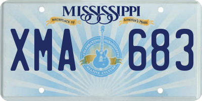 MS license plate XMA683