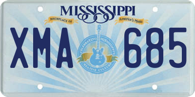 MS license plate XMA685