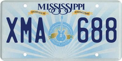 MS license plate XMA688