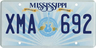 MS license plate XMA692