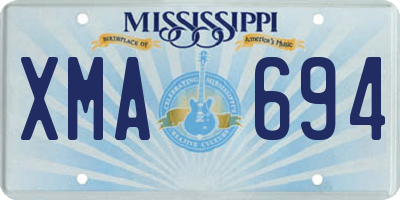 MS license plate XMA694
