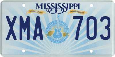 MS license plate XMA703