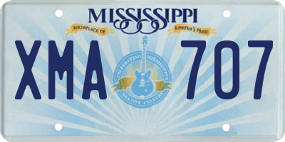 MS license plate XMA707