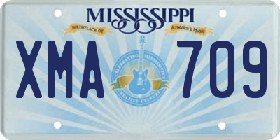 MS license plate XMA709