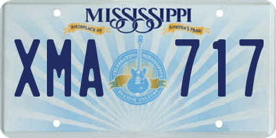 MS license plate XMA717