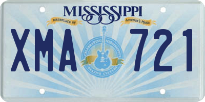 MS license plate XMA721