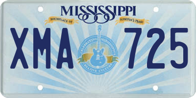 MS license plate XMA725