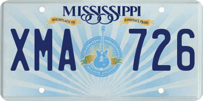 MS license plate XMA726