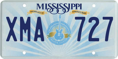 MS license plate XMA727
