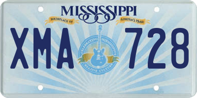 MS license plate XMA728