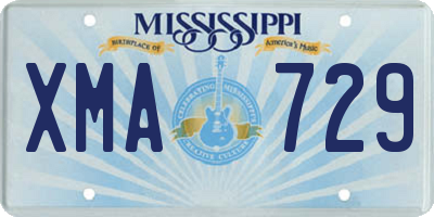 MS license plate XMA729