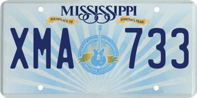 MS license plate XMA733