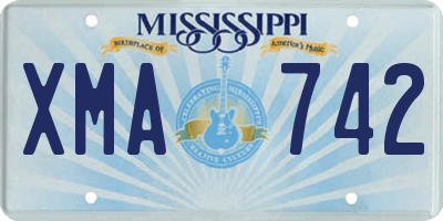 MS license plate XMA742