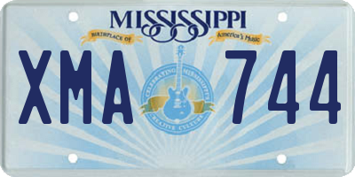 MS license plate XMA744