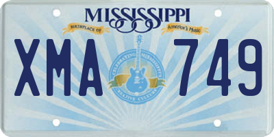 MS license plate XMA749